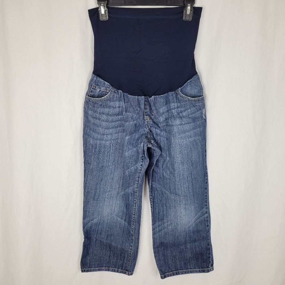 Liz Lange Maternity for Target Blue Denim Full Belly Panel Capris
